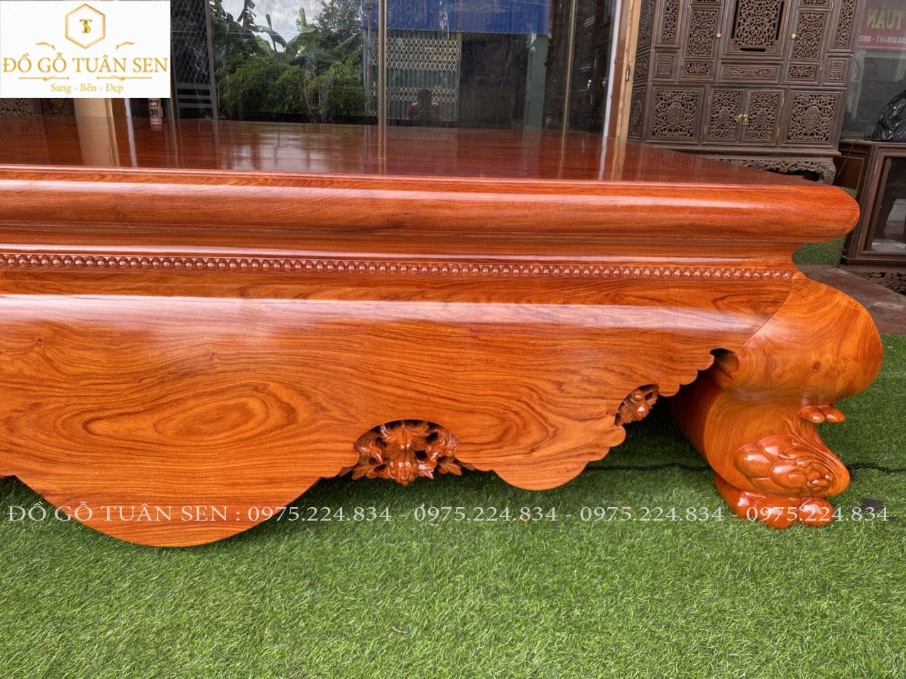 Thông tin kích thước bộ sập trơn gỗ hương đẹp 